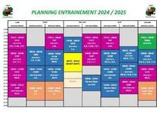 Planning entraînements 2024/2025